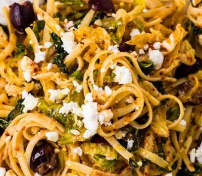 Linguine with savoy cabbage