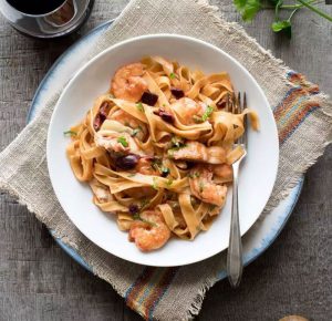 Quick Shrimp Puttanesca With Extra Virgin Olive Oil