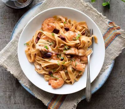 Quick Shrimp Puttanesca With Extra Virgin Olive Oil