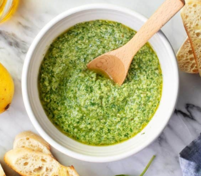 Pesto Sauce With Extra Virgin Olive Oil