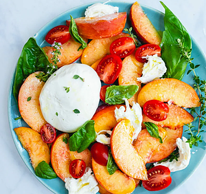 Easy Burrata With Extra Virgin Olive Oil And Summer Fruits