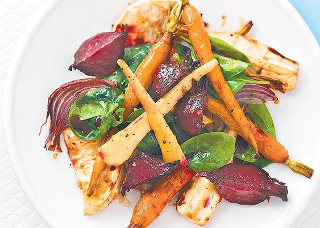 Roasted Root Vegetable Salad With Extra Virgin Olive Oil