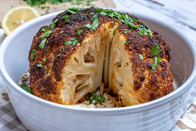 Whole Roasted Cauliflower & Pistachio Pesto