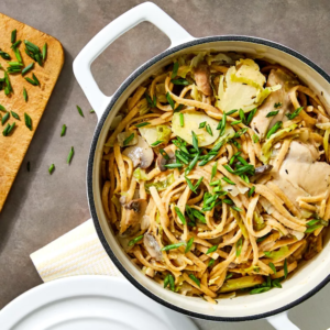 One Pot Dinners Creamy Chicken, Brussels Sprouts And Mushrooms